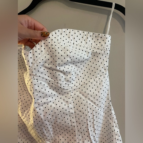 Y2K Vintage Strapless White Bodycon with Black PolkaDots - Picture 4 of 5